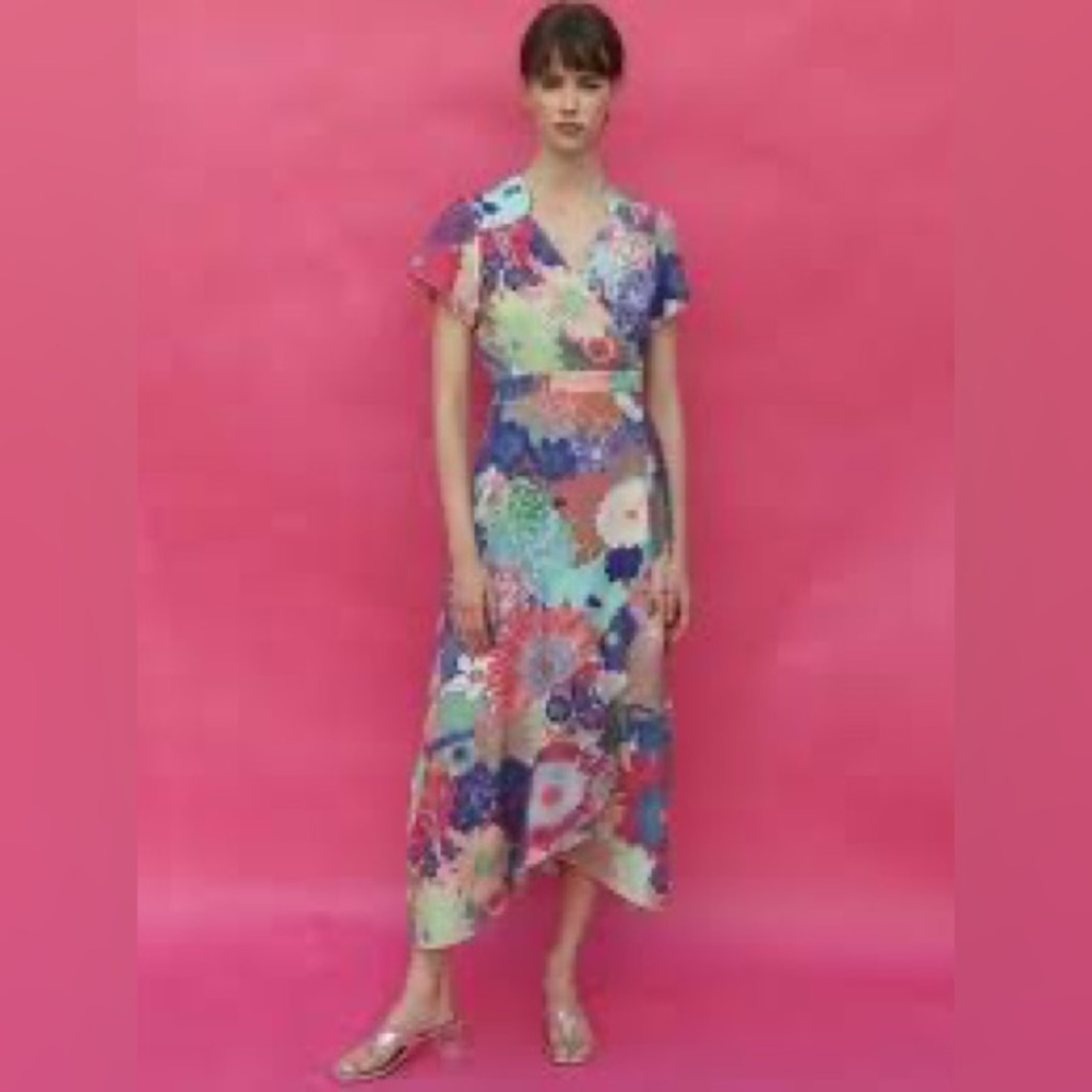Vilagallo Myrna Multicolor Wrap Dress
